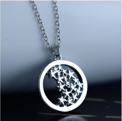 14k White Gold Plated Engraved Pendant Necklace