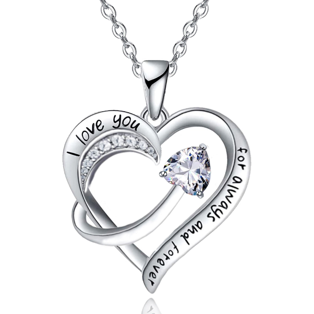 18k Platinum Plated Unique Design Heart Pendant Necklace