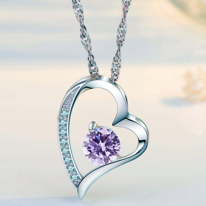 Birthstone Alexandrite Heart Pendant Necklace (JUN-06)