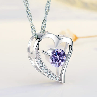 Birthstone Alexandrite Heart Pendant Necklace (JUN-06)