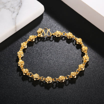 14k Gold Plated Rose Link Bracelets