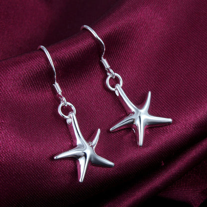 Silver Plated Starfish Dangle Earrings