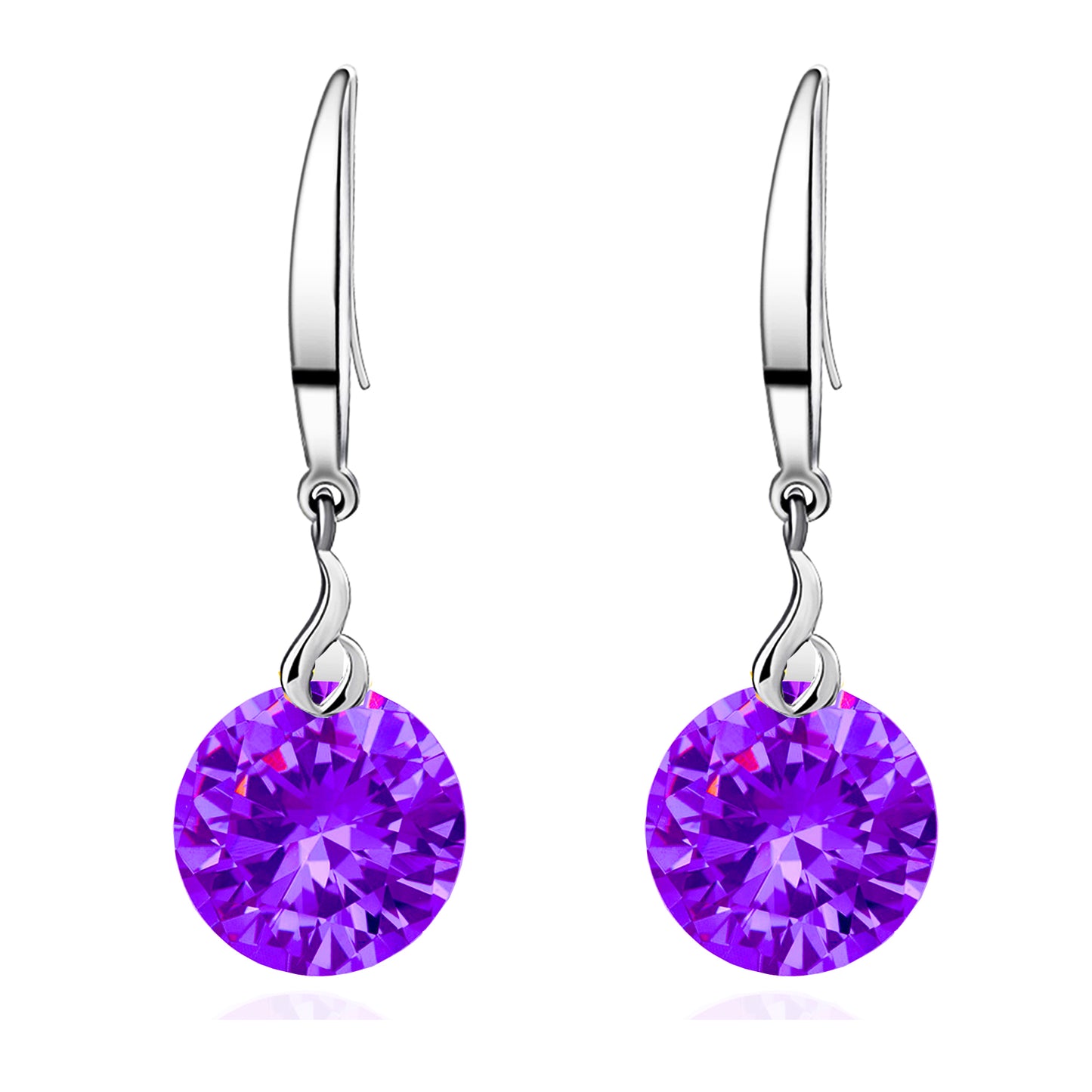 S925 Sterling Silver 10mm Round Crystal Earrings