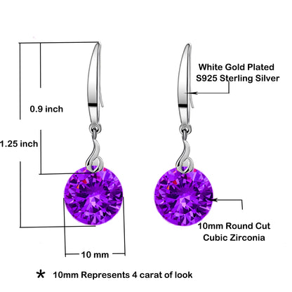 S925 Sterling Silver 10mm Round Crystal Earrings