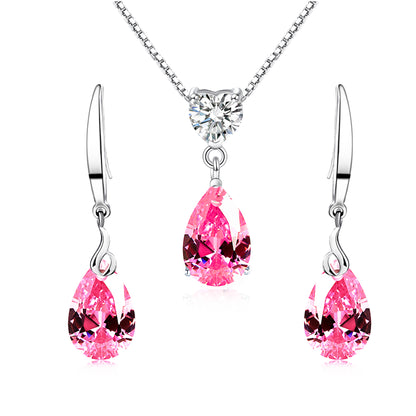 Pear Shape Heart Crystal Women Jewelry Set