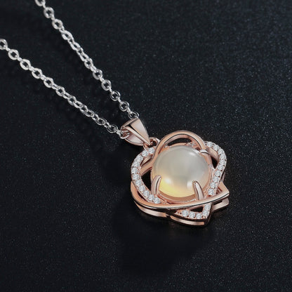 Moonstone Heart Shape Pendant Necklace