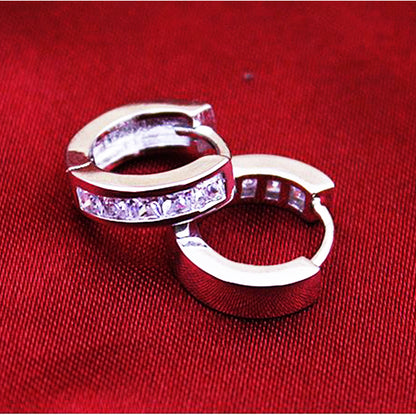 14 White Gold Plated CZ Ear Hoop