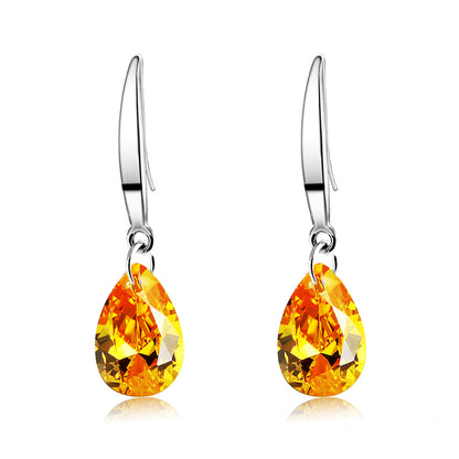 Naked Drill Pear Shape Swarovski Element Crystal Dangle Earrings