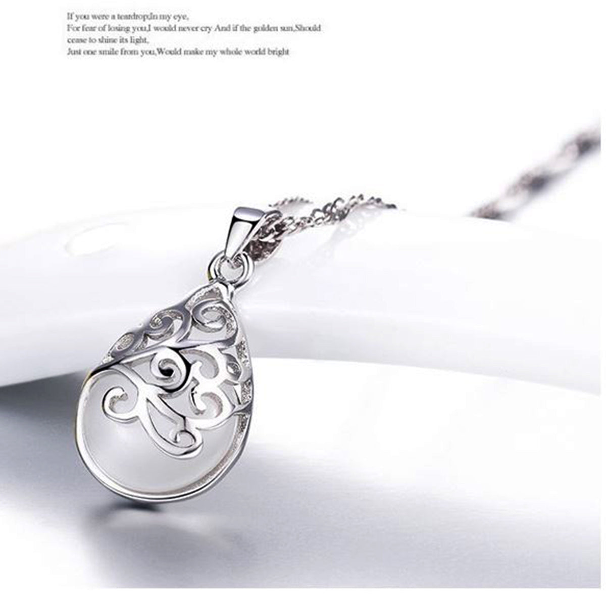 Hollow Water Drop Moonstone Women Jewelry Set