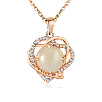 Moonstone Heart Shape Pendant Necklace