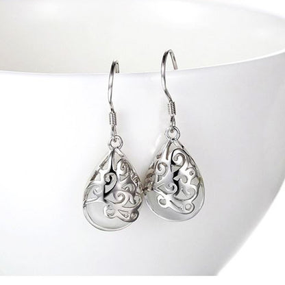 Hollow Water Drop Moonstone Women Jewelry Set