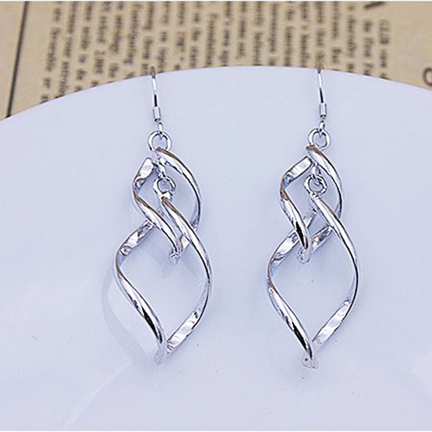 Interlocking Spirals Dangle Earrings