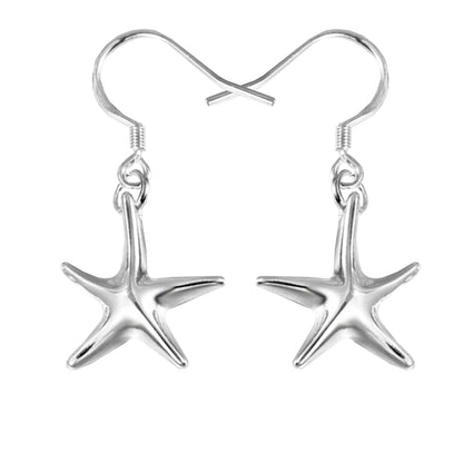 Silver Plated Starfish Dangle Earrings