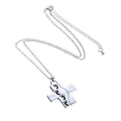 14k White Gold Plated Engraved Pendant Necklace