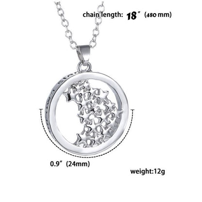 14k White Gold Plated Engraved Pendant Necklace