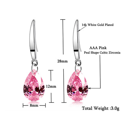 Naked Drill Pear Shape Swarovski Element Crystal Dangle Earrings