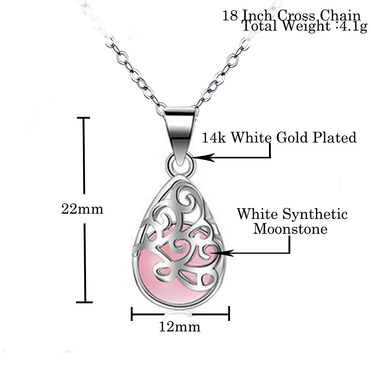 Hollow Water Drop Moonstone Women Jewelry Set