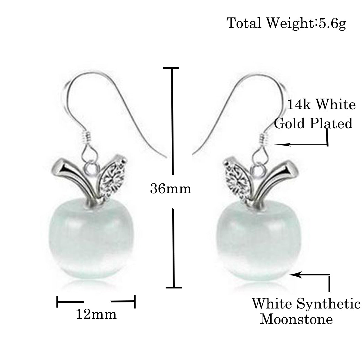 Apple Moonstone Women Jewelry Set