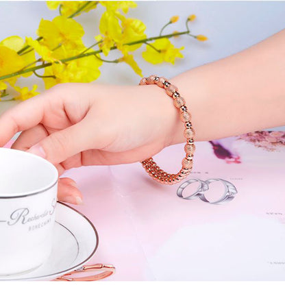 Gold Plated Elegant Sand Beads Bangle Bracelet