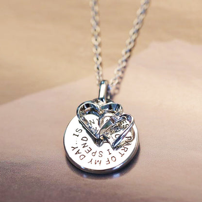 14k White Gold Plated Engraved Pendant Necklace