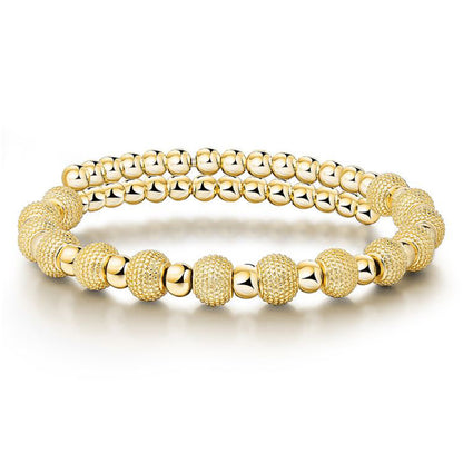 Gold Plated Elegant Sand Beads Bangle Bracelet